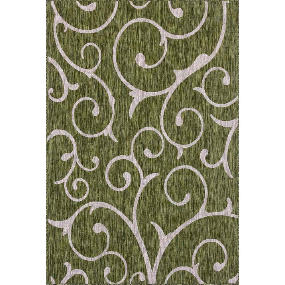 Indoor/Outdoor Curl Green 4 ft. x 6 ft. Area Rug price history on PriceWatchPro