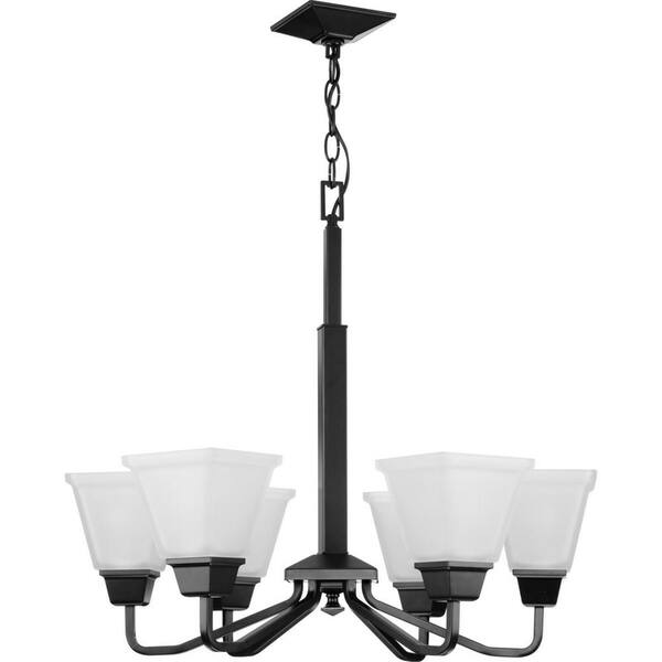 Progress Lighting Clifton Heights 4-Light Matte Black Farmhouse Chandelier