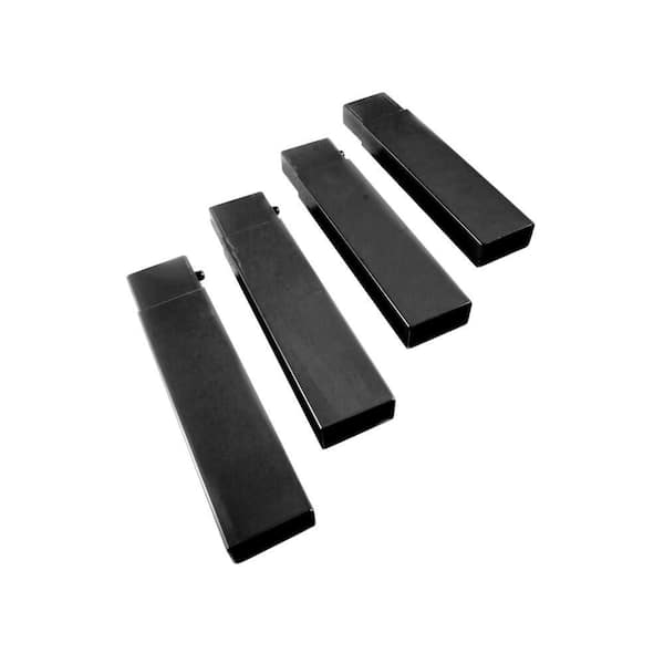 7 in. H Black 4-Piece Cot Leg Extension Set