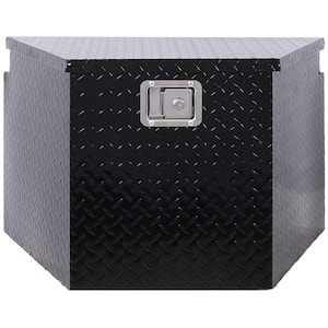 Trailer Tongue Truck Tool Box in Aluminum 29 in. x 18.5 in. x 16.5 in. with Lock Keys Side Handle Black