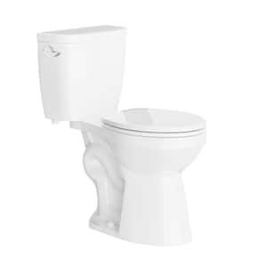 2-piece 1.28 GPF High Efficiency Single Flush Round Toilet in White, Seat Included