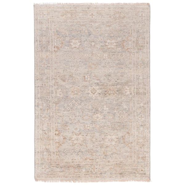 Samarkand 9 ft. x 12 ft. Light Gray/Beige Distressed Ornate Area Rug