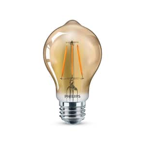 60-Watt Equivalent A19 Dimmable Vintage Glass Edison LED Light Bulb Amber Warm White (2000K) (1-Bulb)