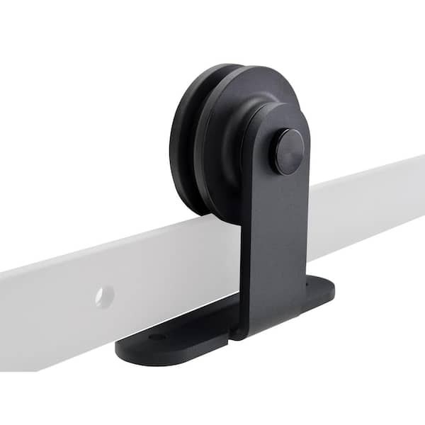 Top Mount 72 in. Matte Black Barn Style Sliding Door Track and Hardware Set Top Mount 72 in. Matte Black Barn Style Sliding Door Track and Hardware Set