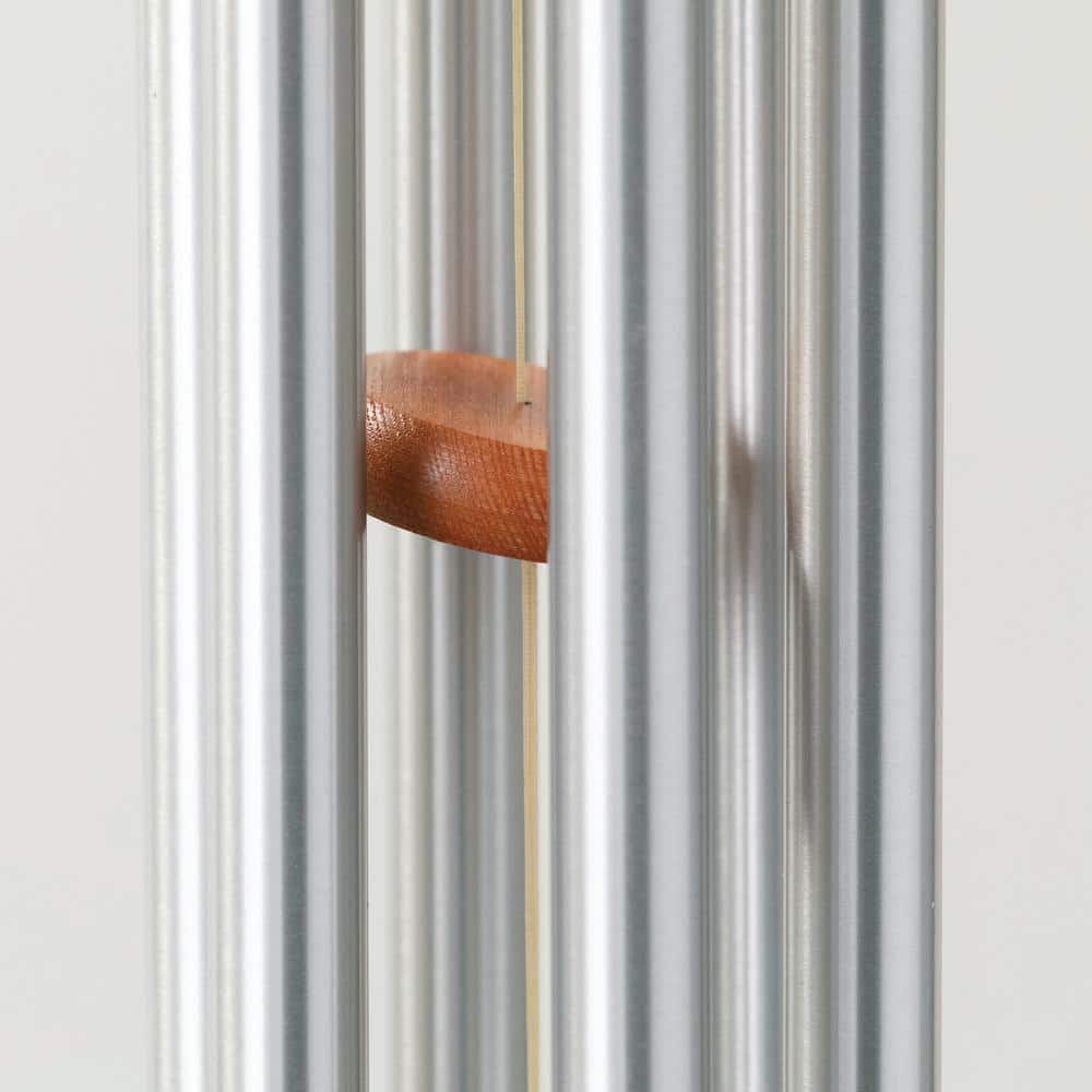 24'' Silver and Wood Memorial Wind Chime with Keepsake Urn