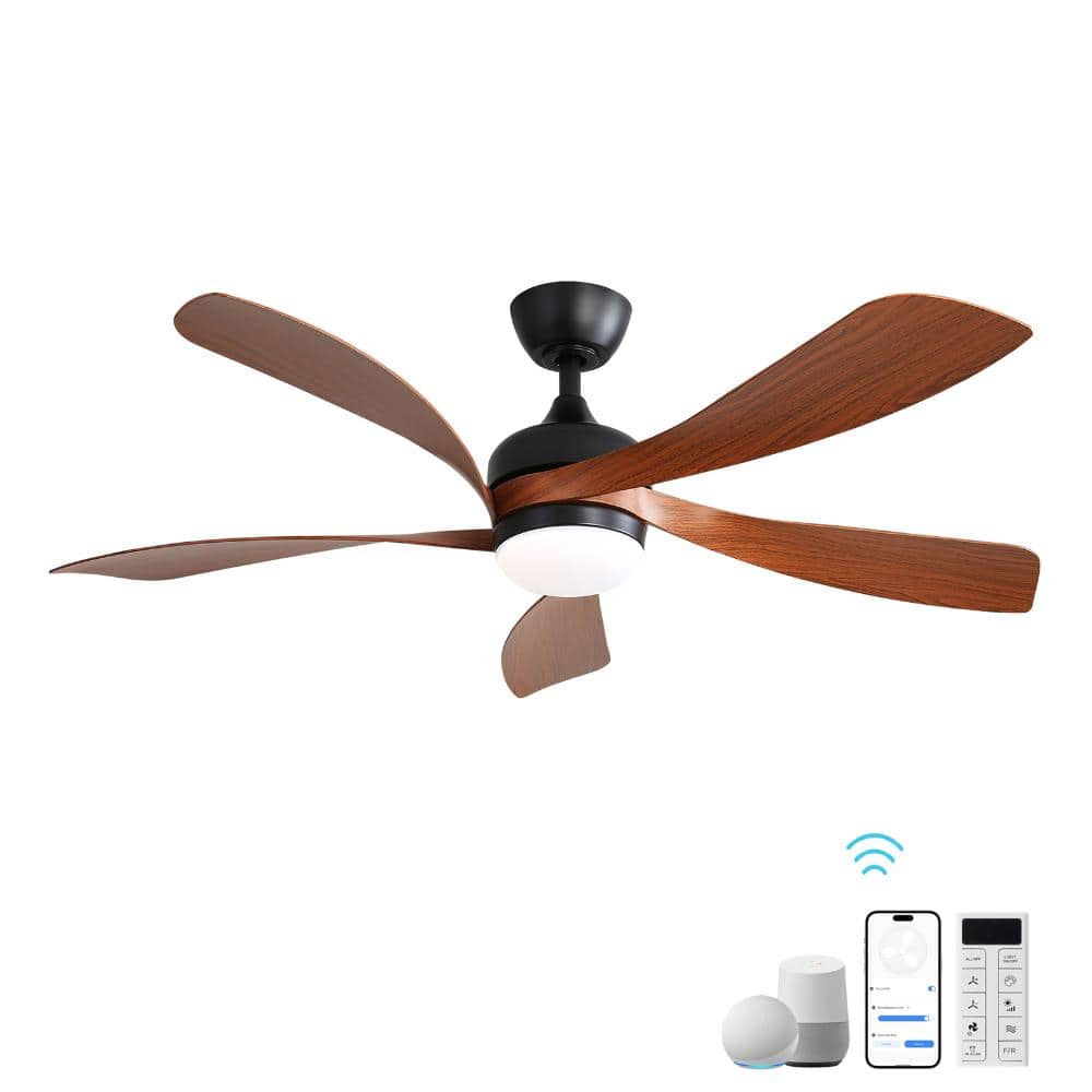 52 in. Brown Quiet Reversible DC Motor Ceiling Fan with Remote Control, 6 Wind Speeds 3-Color Temperature price history on PriceWatchPro