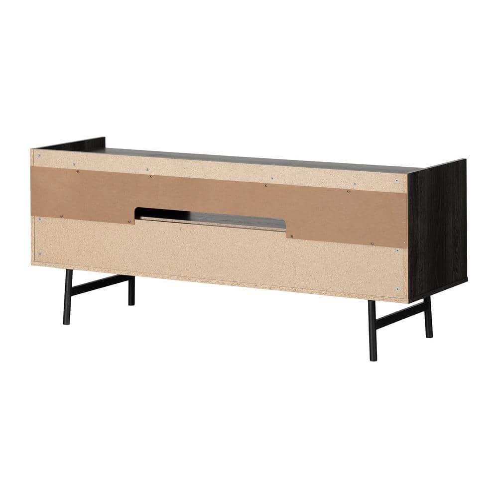 Gray Oak 75" TV Stand with Cabinet and Storage Shelves