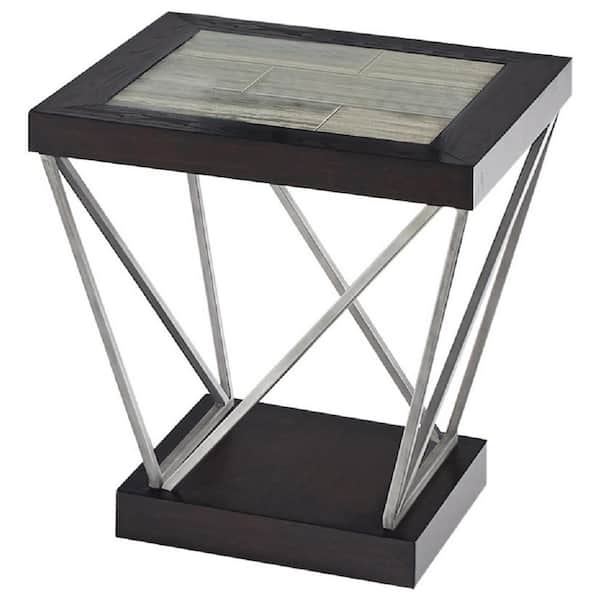 Progressive Furniture East Bay Woodtone Tile Rectangular End Table