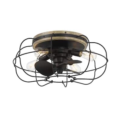 Jaxon 22 in. Indoor/Outdoor Textured Satin Black Ceiling Fan with 12 in. Blade Dimmable LED Lights and Remote Control
