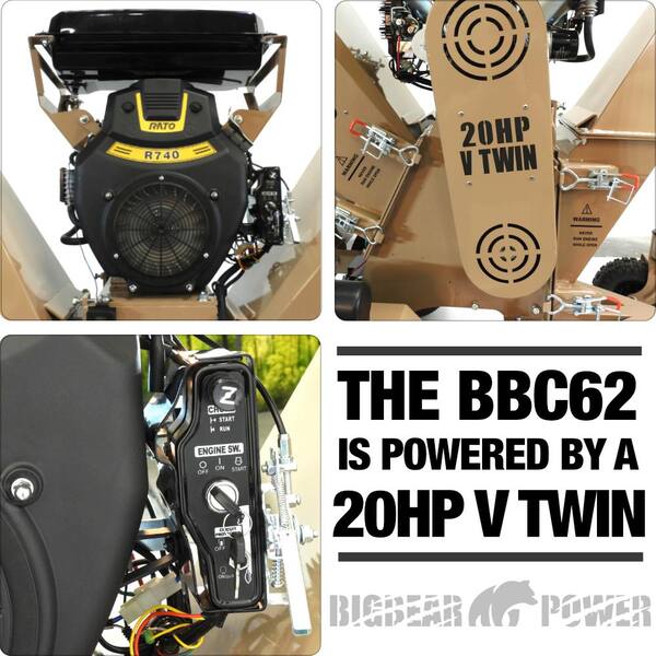 BIGトランプ BIGBEAR POWER Tornadic 6 in. 20 HP V-Twin Engine, Gas