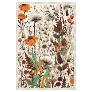 Meadow Flowers 3 by Justyna Jaszke 1-Piece Floater Frame Giclee Abstract Canvas Art Print 33 in. x 23 in.