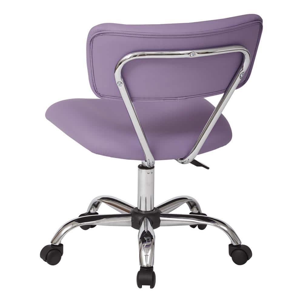 Vista Purple Bonded Leather Armless Swivel Task Chair