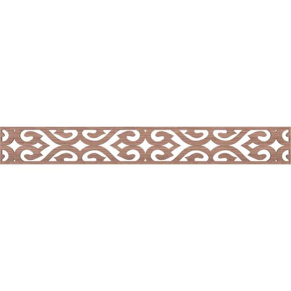 Ekena Millwork Keene Fretwork 0.25 in. D x 46.5 in. W x 6 in. L Walnut Wood Panel Moulding