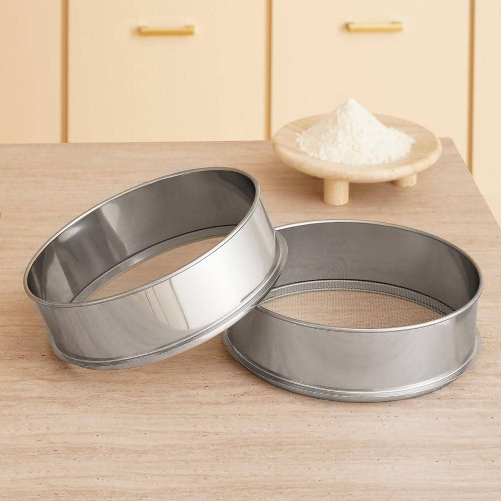 12.6" Silver Stainless Steel Fine Mesh Flour Sifter