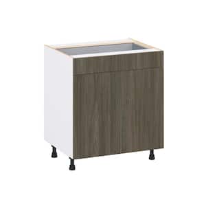 Timberline 30 in. W x 34.5 in. H x 24 in. D Slab Walnut Assembled Base Kitchen Cabinet with a Drawer