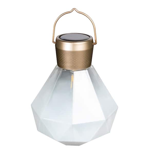 ALLSOP Solar Glass Gem Light LED Outdoor Chandelier (1-Light) - White