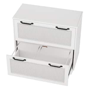Atencio 2-Drawer White Wood 31.5 in. W Lateral File Cabinet