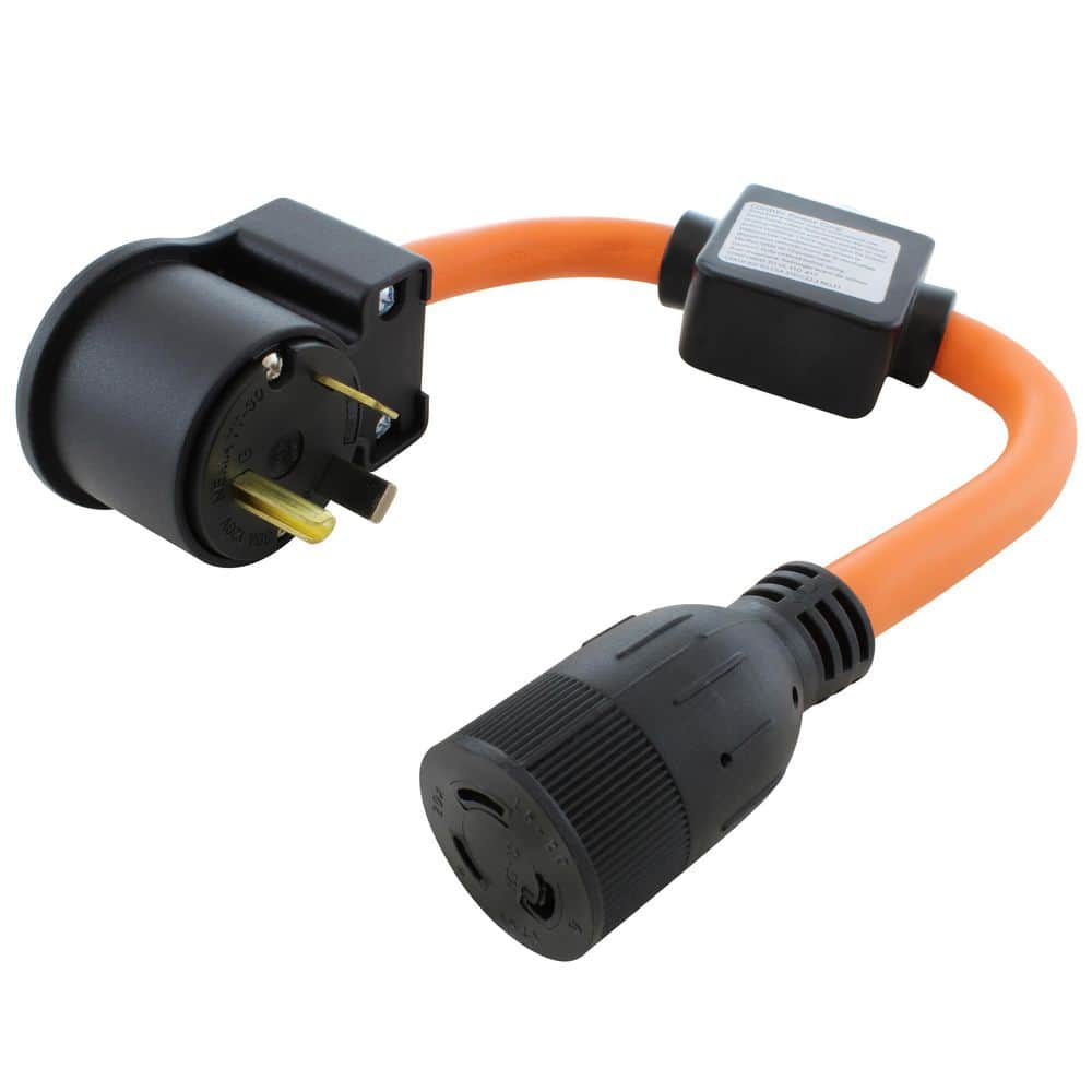 30A RV Trailer TT-30P Plug to 20A L5-20 Connector with 20A Inline Breaker 1.5ft 10/3 STW Indoor/Outdoor Cord in Orange price history on PriceWatchPro