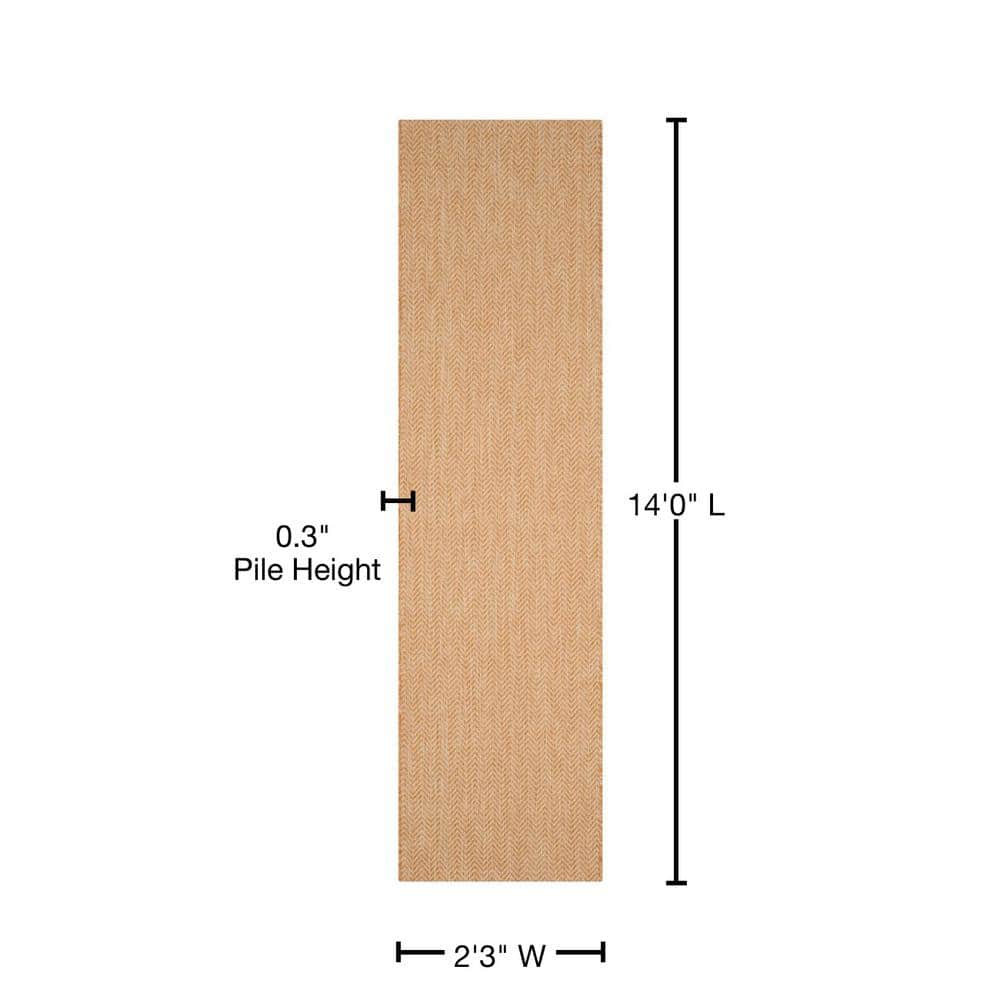 Courtyard Carolann 2'3" x 14' Natural/Cream Indoor/Outdoor Runner Rug