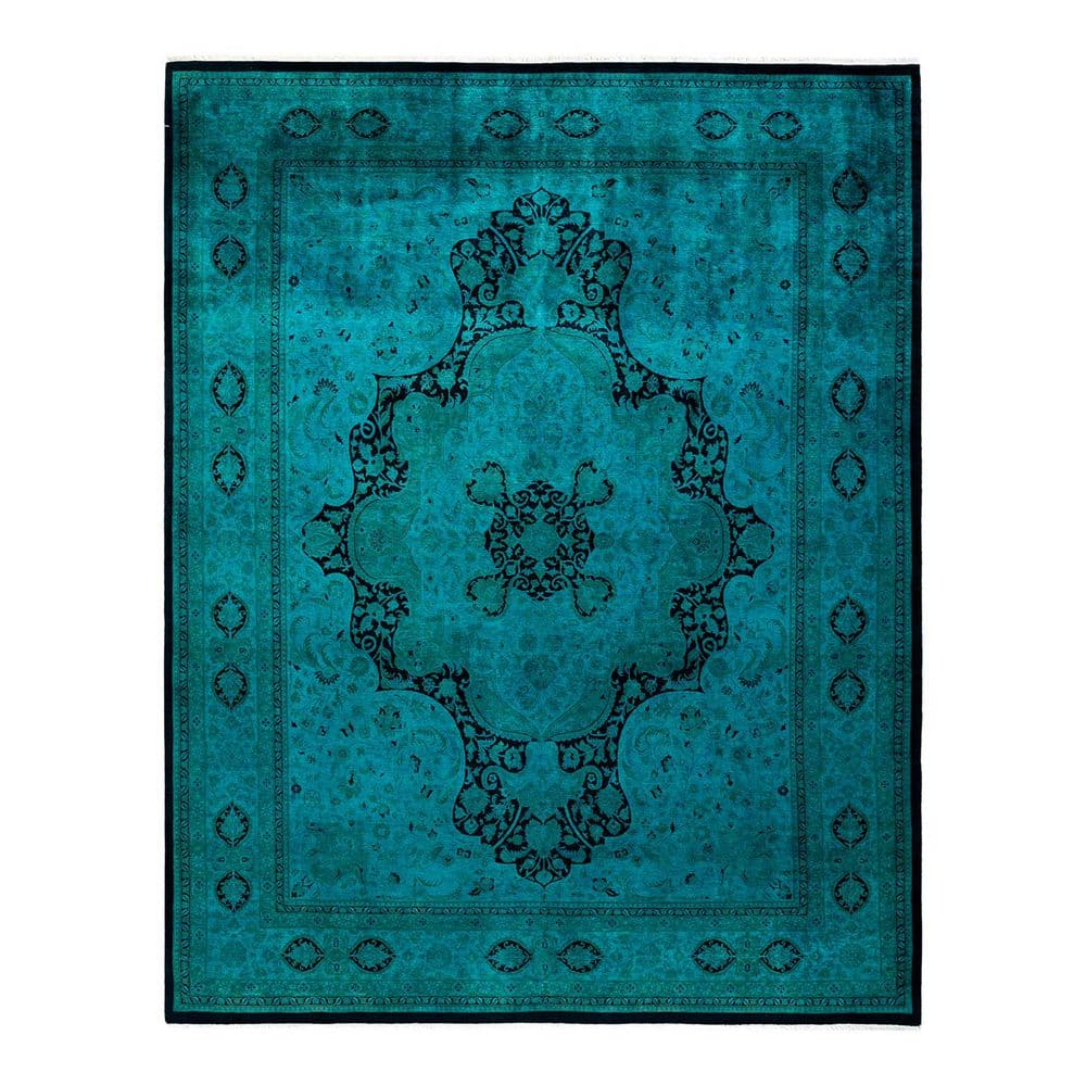 Overdyed Blue 8 ft. 1 in. x 10 ft. 4 in. Wool Indoor Area Rug price history on PriceWatchPro