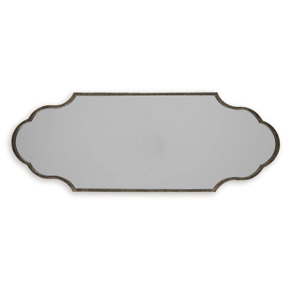 Antique Gold Keyhole Design Rectangular Accent Mirror