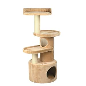 Oviedo Cat Tower with Scratching Posts & Condo with Padded Platforms : Beige : 41" Tall