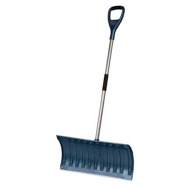 Emsco Bigfoot Series 25 in. Lightweight Poly Pusher Snow Shovel with Aluminum Handle and Shock Absorbing D-Grip