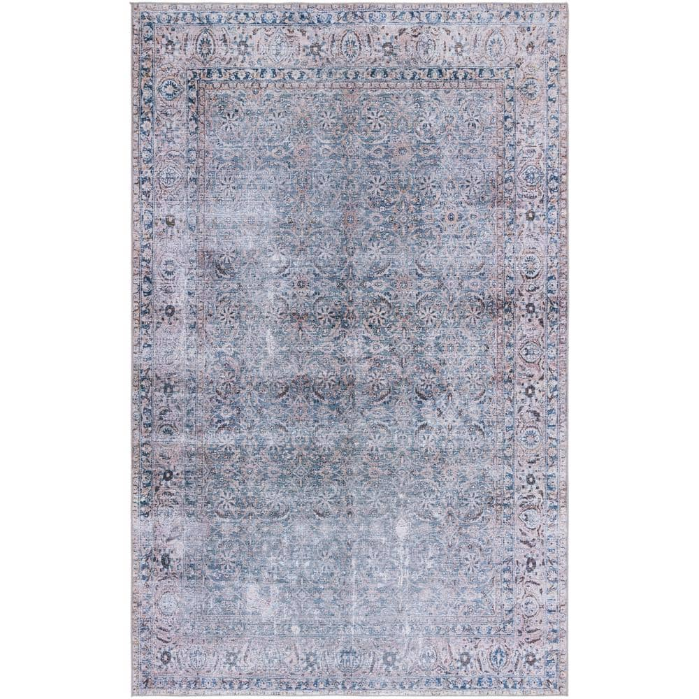 SAFAVIEH Tucson Leland Traditional Machine Washable Area Rug  3  x 5   Green Blue/Beige