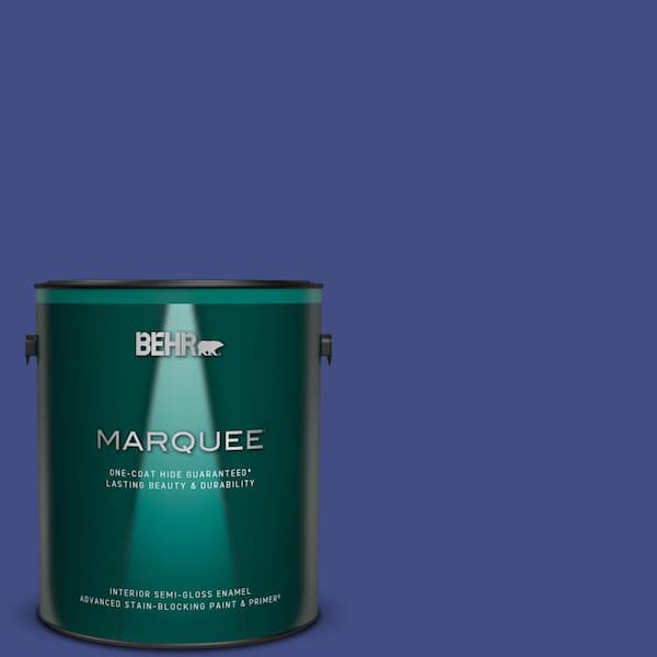 BEHR MARQUEE 1 gal. #MQ5-48 Boudoir Blue One-Coat Hide Semi-Gloss Enamel Interior Paint & Primer