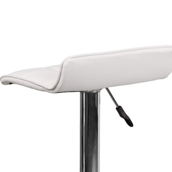 Flash Furniture 32 in. Adjustable Height White Cushioned Bar Stool