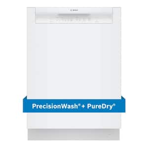 100 Series 24 in. White Front Control Tall Tub Dishwasher with Hybrid Stainless Steel Tub, 50 dBA