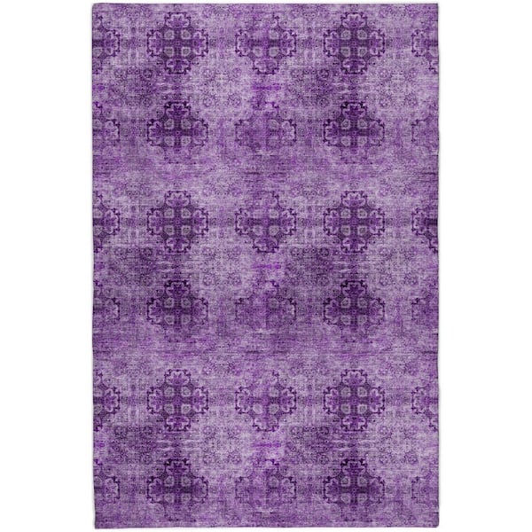 Dream Shag Premium Machine Washable Abstract ADS557 Eggplant 10 ft. x 14 ft. Area Rug