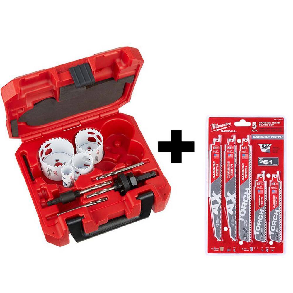 Milwaukee Hole Dozer Carbide Hole Saw Set (8Piece) with SAWZALL
