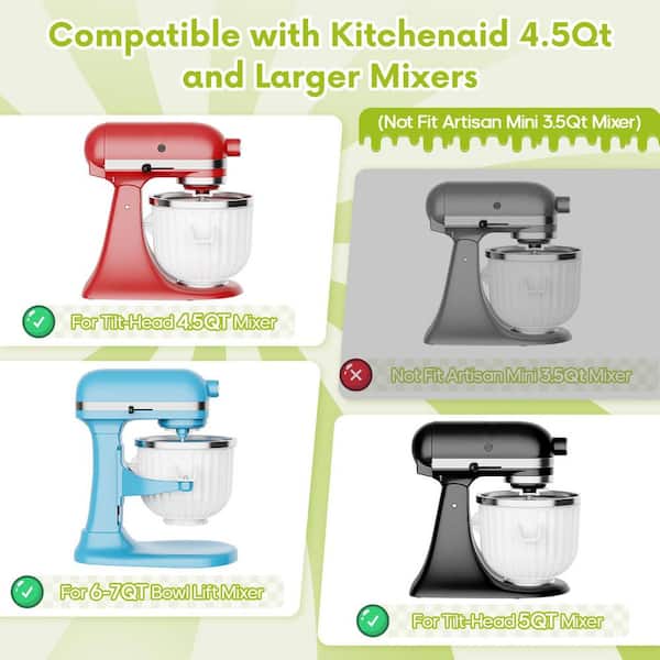 GVODE 2 qt. White Ice Cream Maker Attachment with KitchenAid