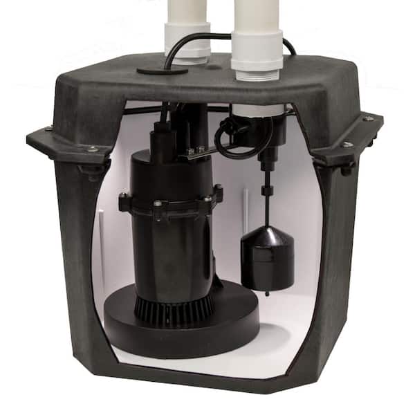 Simer 2925B-02 Self Contained Above Floor Under Sink Laundry Sink Sump Pump 