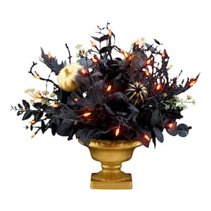 16 in. Chic Eek Black Halloween Centerpiece with LED Lights