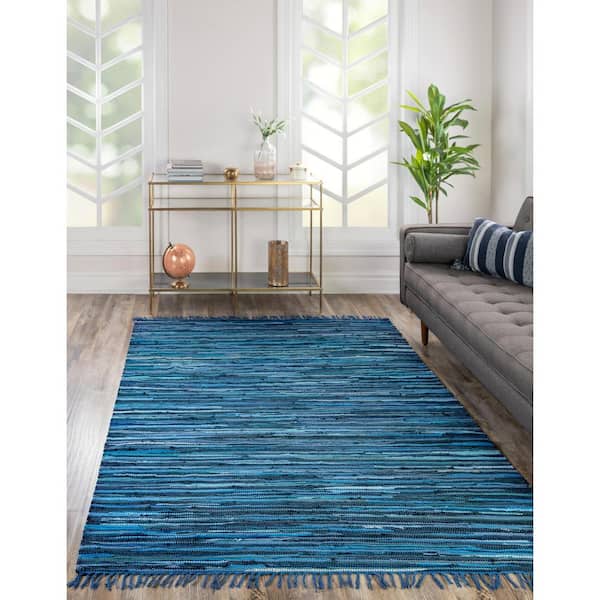 Texturized Solid Ocean Blue Poly 2 ft. x 3 ft. Oval Braided Area Rug  TS09R024X036 - The Home Depot
