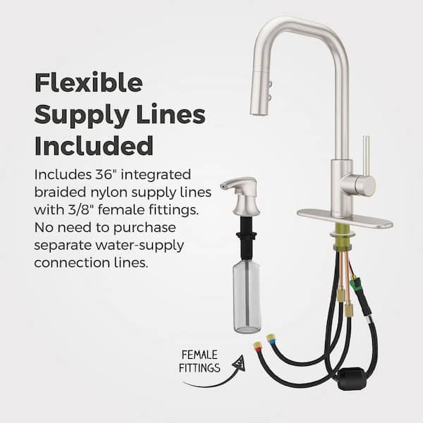 Pfister Zanna Pull Down Sprayer Kitchen Faucet with Deckplate and
