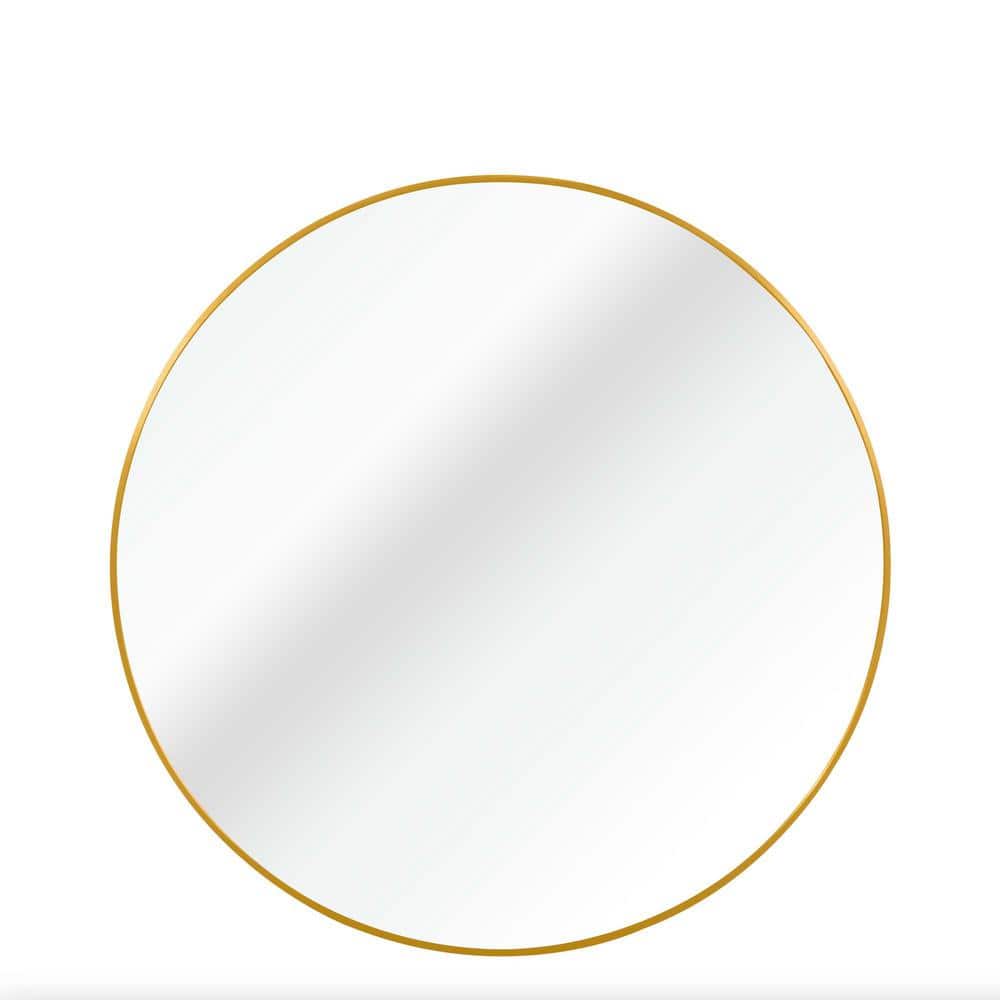 Seafuloy 39 in. W x 39 in. H Gold Round Mirror with Metal Frame Modern Bathroom Vanity Mirror YM