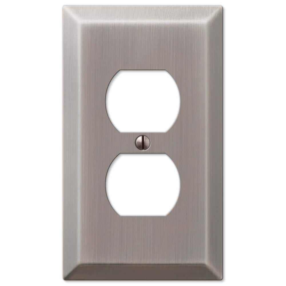 Amerelle Antique Nickel 1-Gang Steel Duplex Wall Plate