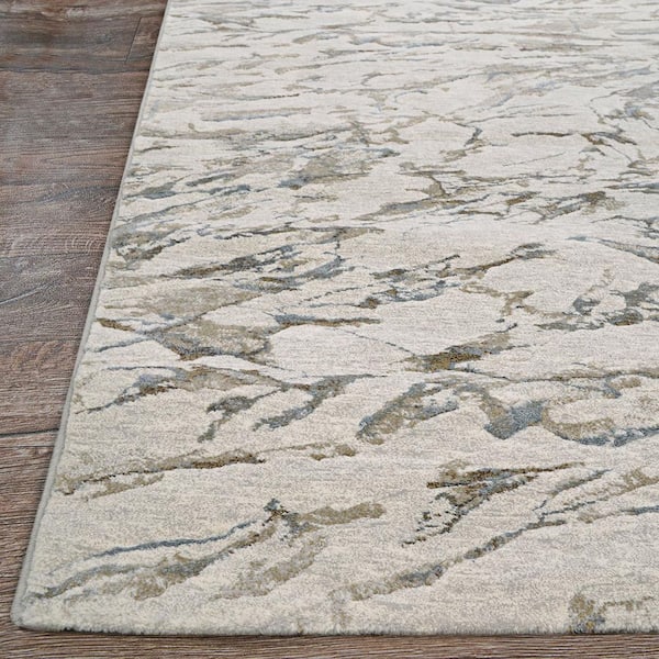 Sonnet Marbre 9 x 12 Grey-Black Abstract Indoor Area Rug