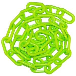 1.5 in. (#6, 38 mm) x 50 ft. Safety Green Plastic Chain