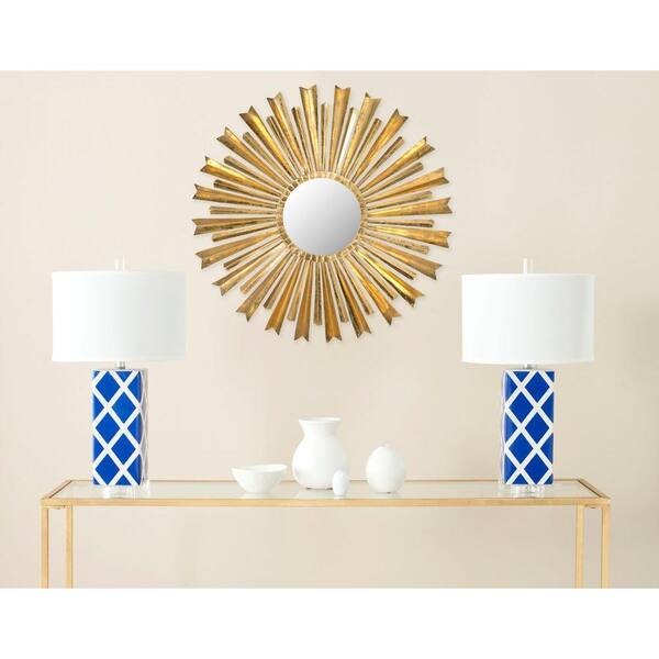 Safavieh Golden Arrows Sunburst 33 In X Framed Mirror Mir4027a The Home Depot Safavieh Golden Arrows Sunburst 33 In, White Sunburst Mirror Gold