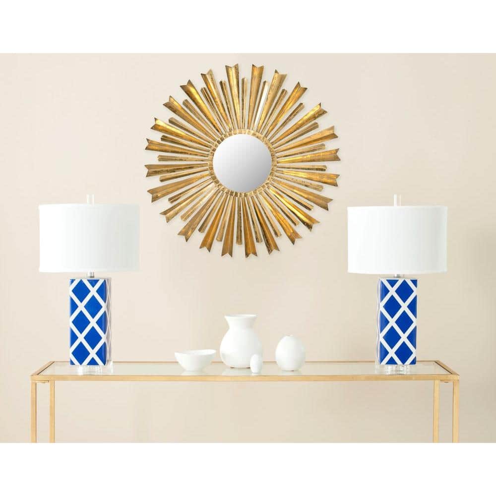 33'' Gold Sunburst Hand-Forged Iron Decorative Wall Mirror