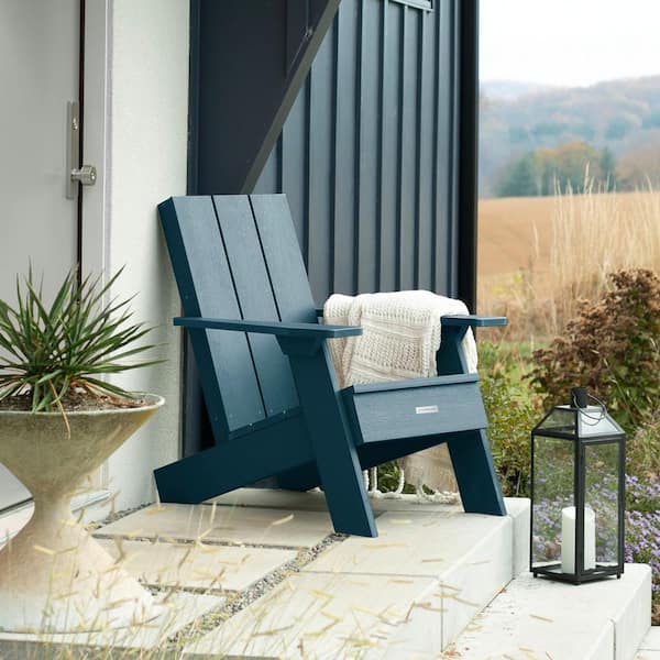 Italica Modern Recycled Plastic Nantucket Blue Adirondack Chair (Set of 1)