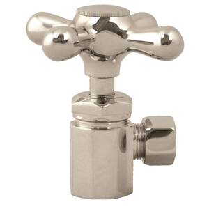 1/2 in. IPS x 3/8 in. O.D. Compression Outlet Angle Stop, Polished Nickel