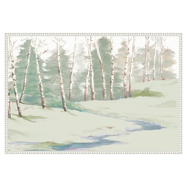 Amanti Art "Winter Wood Landscape" by Patricia Pinto 1-Piece Floater Frame Giclee Nature Canvas Art Print 23 in. x 33 in.