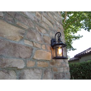 Adalyn 1-Light Black Outdoor Wall Lantern Sconce