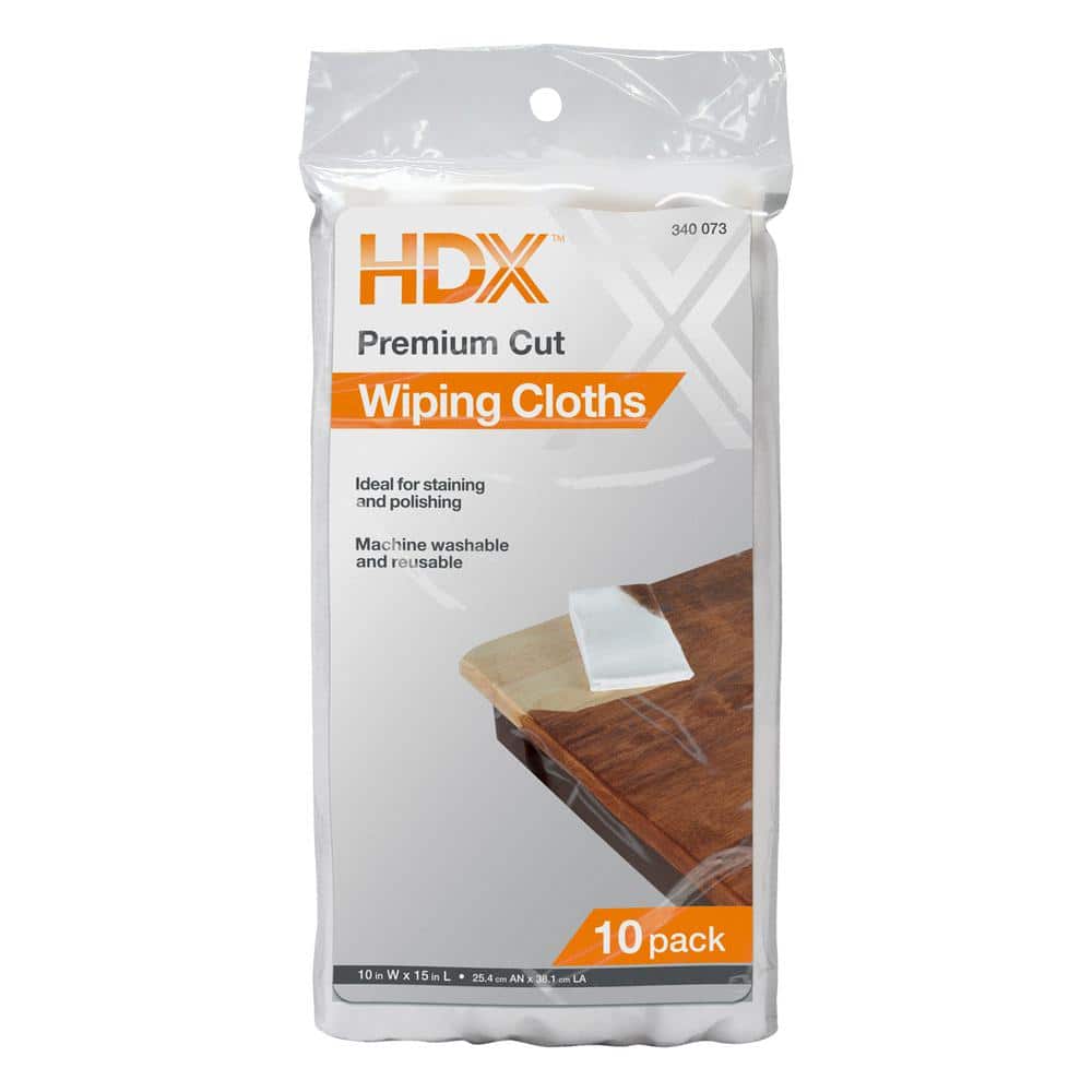 HDX 10x15 in Wiping Cloths Paint Polishing Staining Wipes Towel 55 Count 4 PACK 