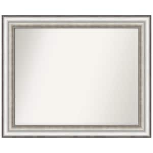 Salon Silver 33.25 in. W x 27.25 in. H Non-Beveled Bathroom Wall Mirror in Silver